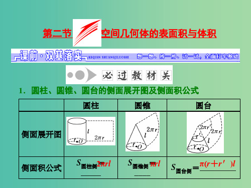 高考数学一轮总复习 第7章 立体几何 第2节 空间几何体的表面积与体积课件 理 新人教版