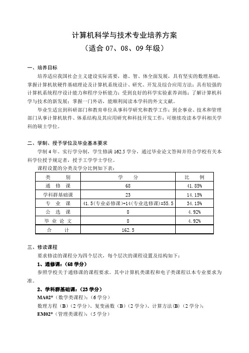 2010年版本-计算机科学与技术学院-中国科学技术大学