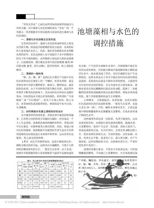 池塘藻相与水色的调控措施