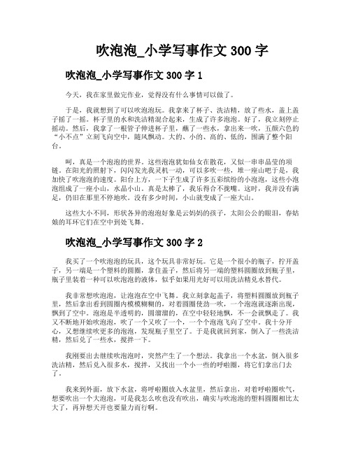 吹泡泡小学写事作文300字