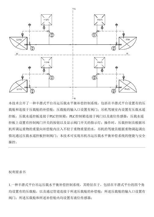 半潜式平台吊运压载水平衡补偿控制系统的生产技术