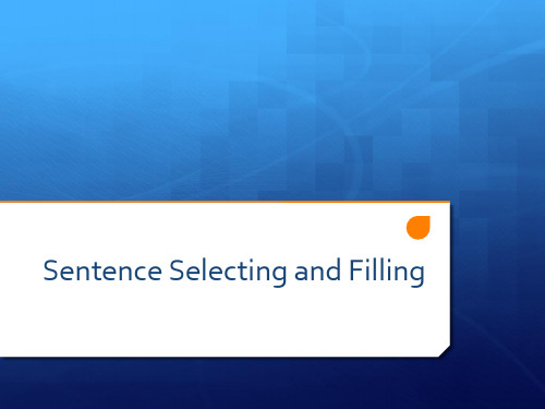 高考英语七选五试题 Sentence Selecting and Filling(共20张PPT)