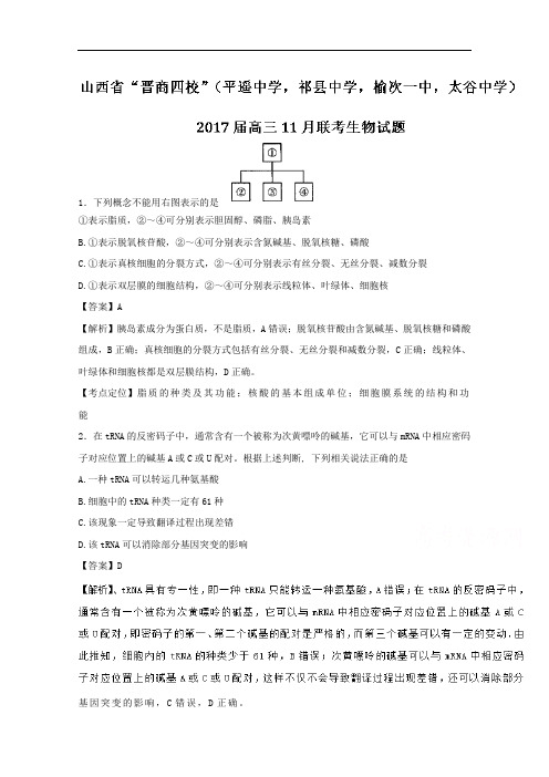山西省“晋商四校”(平遥中学,祁县中学,榆次一中,太谷