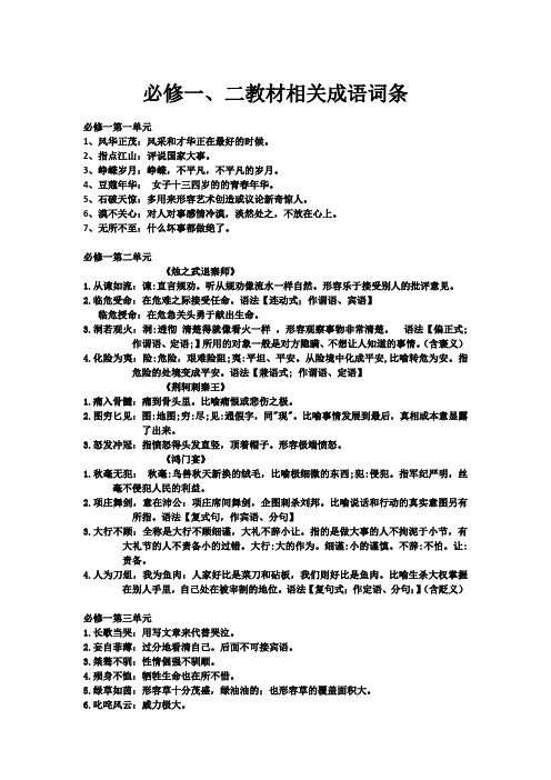 高一课内成语积累(自动保存的)