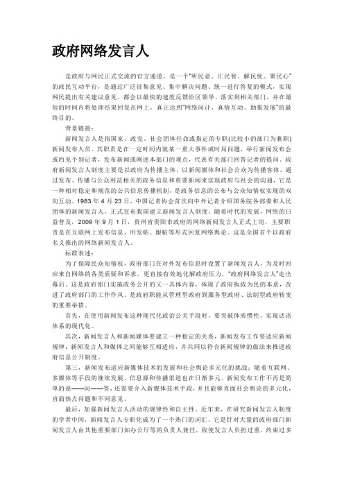 政府网络发言人