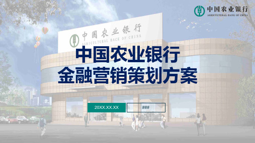 中国农业银行场景金融营销策划方案培训讲座课件PPT模板