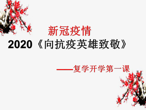 【新冠疫情】2020《向抗疫英雄致敬》主题班会(26张PPT)