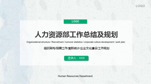 人力资源部工作汇报PPT模板