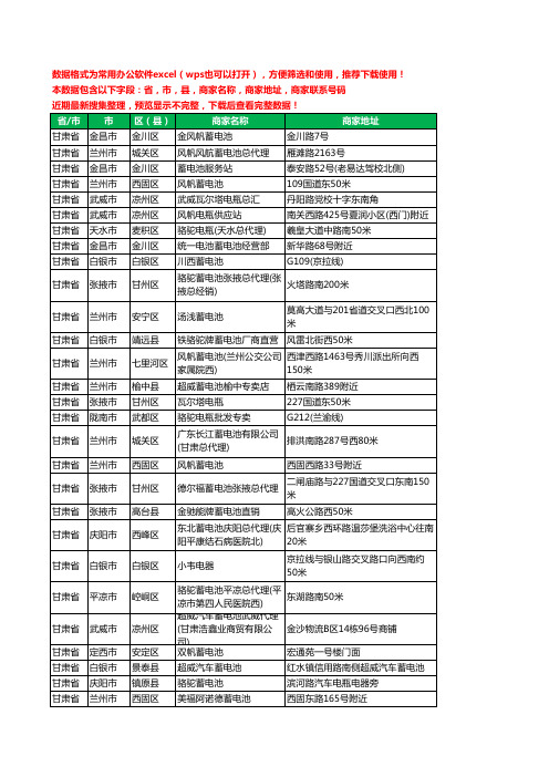 2020新版甘肃省蓄电池工商企业公司商家名录名单黄页联系电话号码地址大全177家
