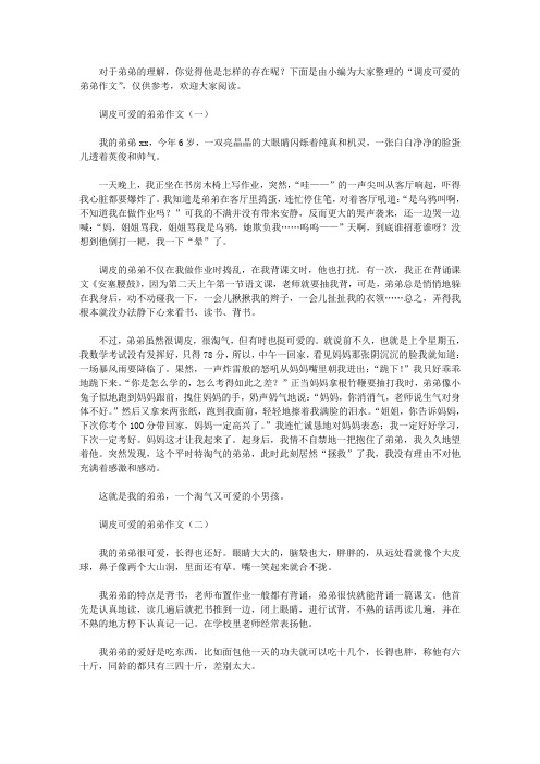 调皮可爱的弟弟作文