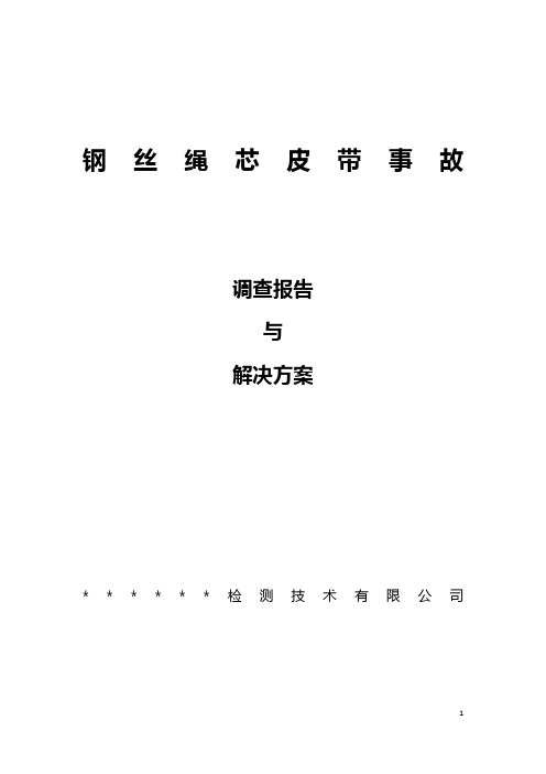 钢丝绳芯皮带事故调查报告与解决方案(9.28)