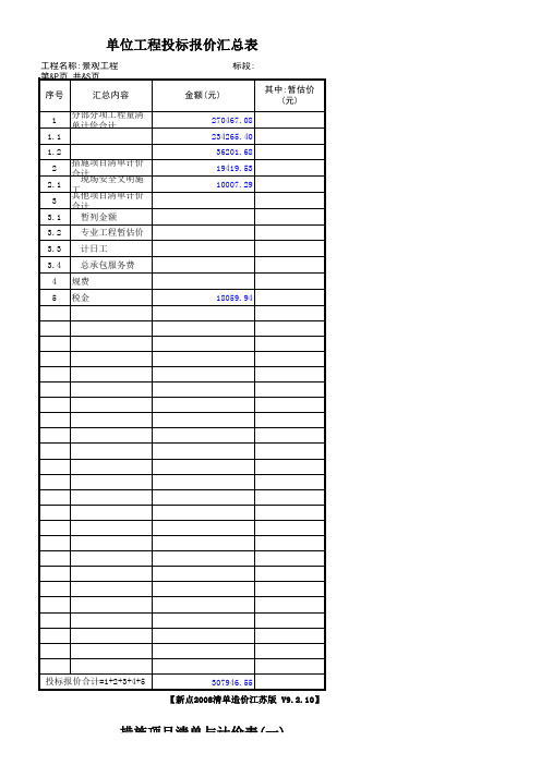 园林景观工程预算正规版  共8页