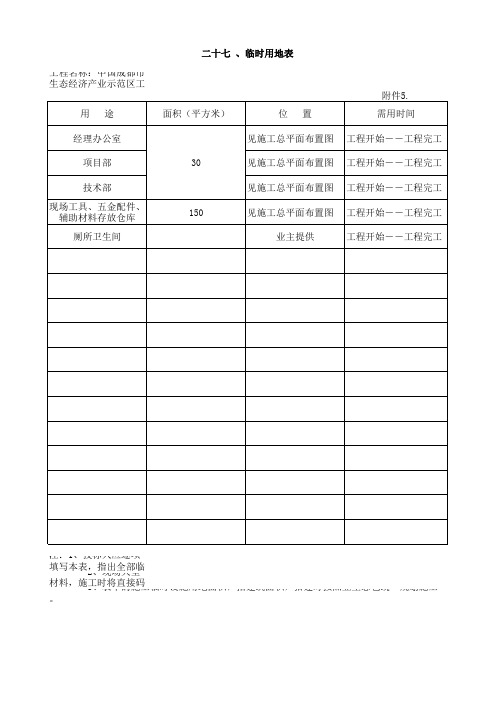 幕墙施工-临时用地表