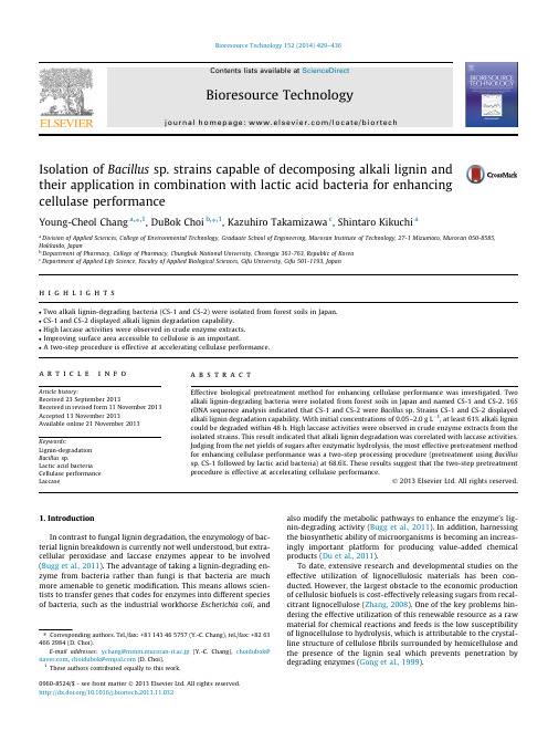 Isolation of Bacillus sp. strains capable of decomposing alkali lignin and their application in