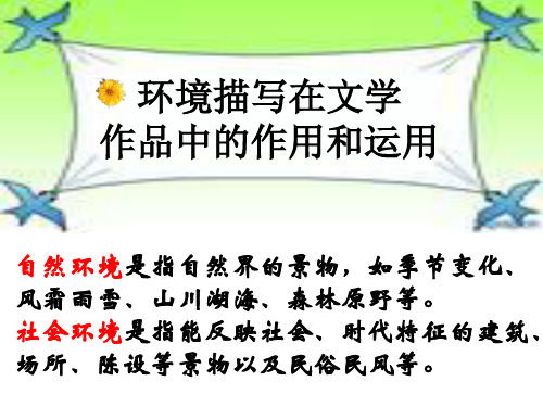 环境描写在文学作品中的作用和运用