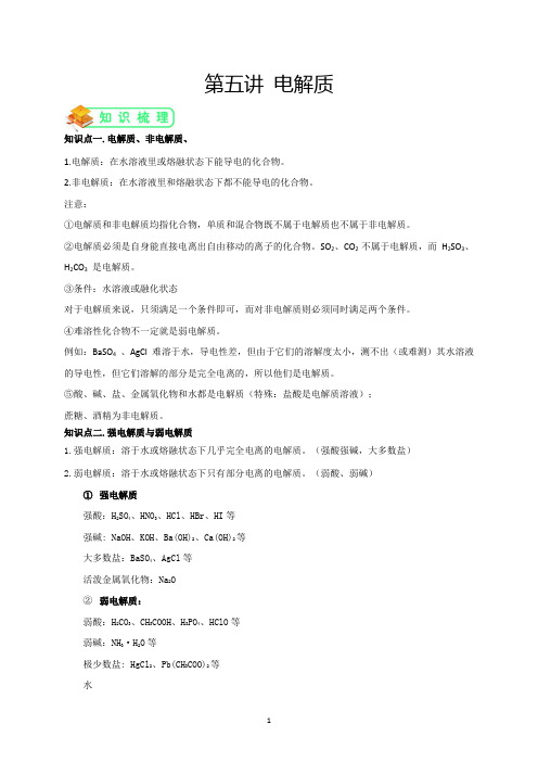 人教版高中化学必修一《电解质》