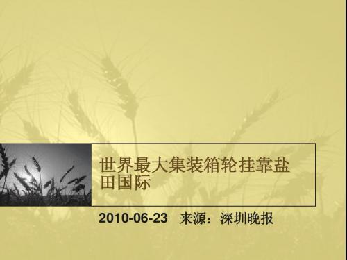 世界最大集装箱轮挂靠盐田国际
