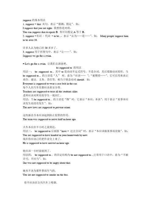 suppose的基本用法