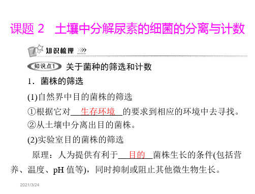 212土壤中分解尿素的细菌的分离与计数课件人教版选修一.ppt
