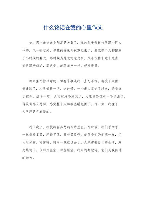 什么铭记在我的心里作文