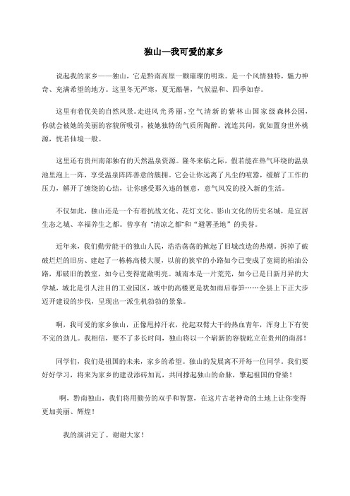 我可爱的家乡(演讲比赛稿子)