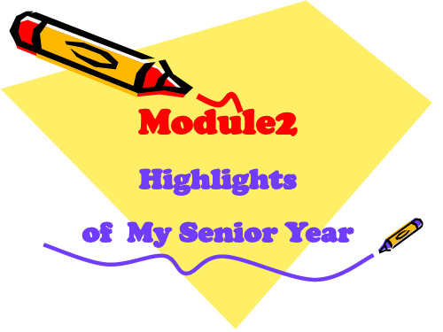 外研版高中英语选修7Module 2 Highlights of my senior year Reading1课件 (共20页)