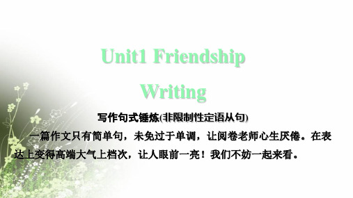 人教版()必修1 Unit 1 Friendship- writing 写作课件(共17张)