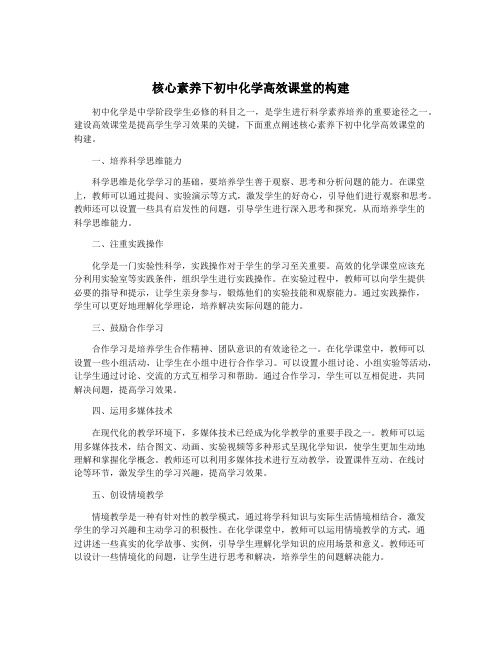 核心素养下初中化学高效课堂的构建