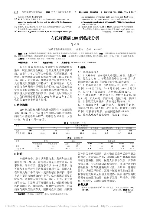 布氏杆菌病180例临床分析_范立红
