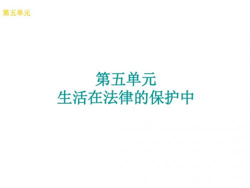 中考政治八上第五单元生活在法律的保护中知识梳理课件