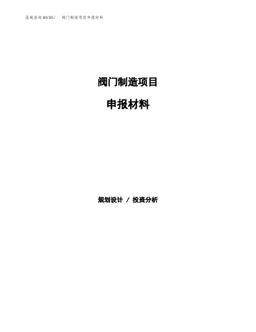 阀门制造项目申报材料