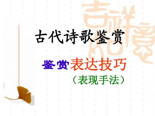 诗歌描写手法(上课用)