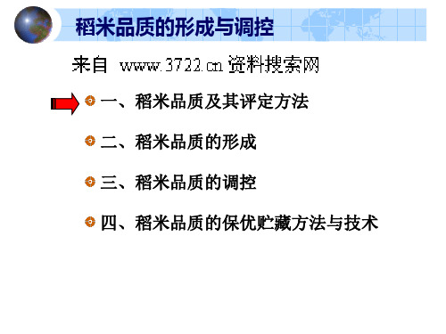 稻米品质的形成与调控(PPT 29页)