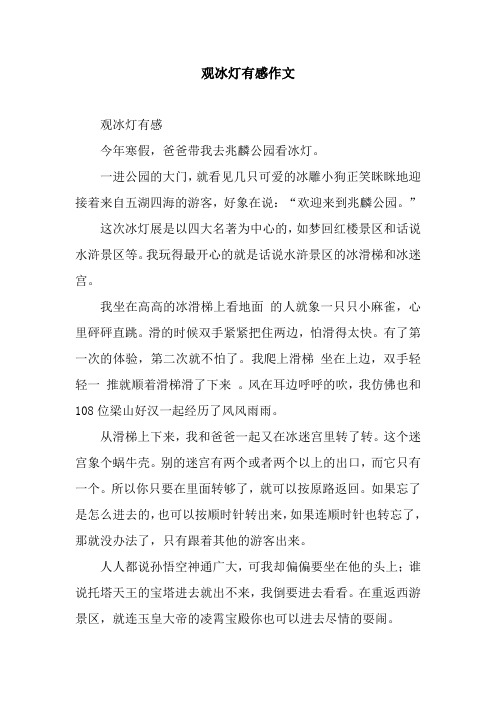 观冰灯有感作文