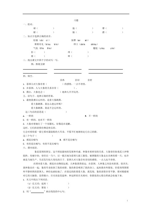 27与象共舞 练习题