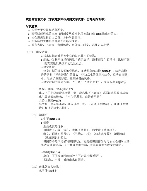 魏晋南北朝文学史