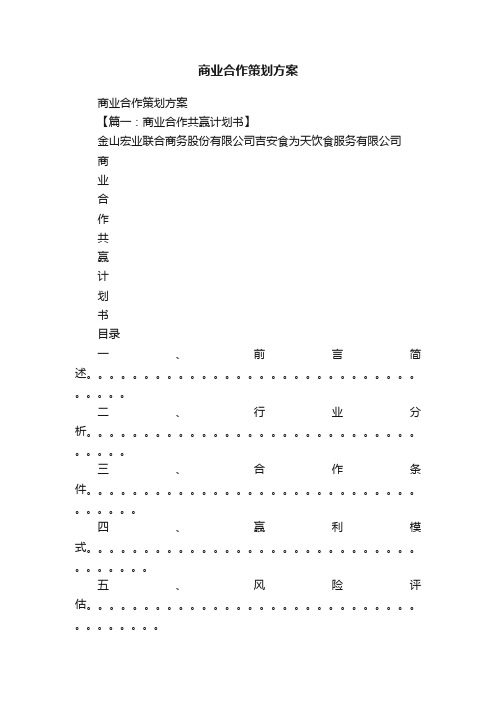 商业合作策划方案