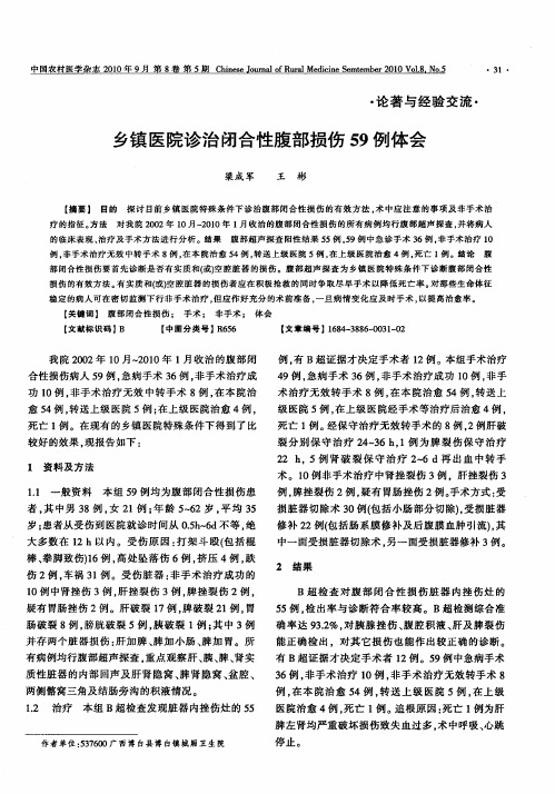 乡镇医院诊治闭合性腹部损伤59例体会