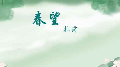 人教部编版八年级上册语文25诗词五首《春望》 (共18张PPT)(优质版推荐)