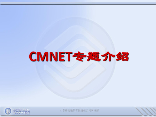 cmnet专题介绍