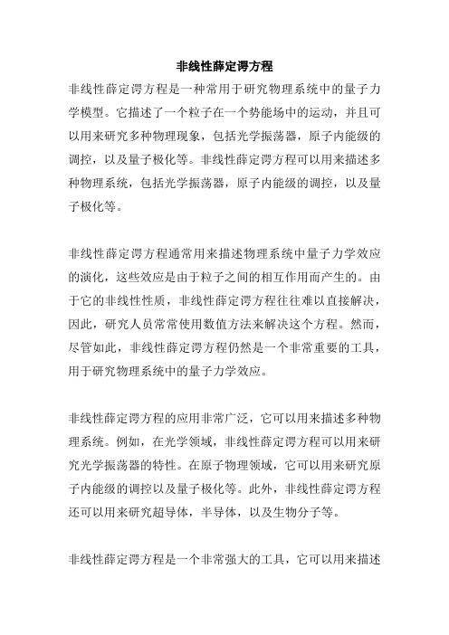 非线性薛定谔方程