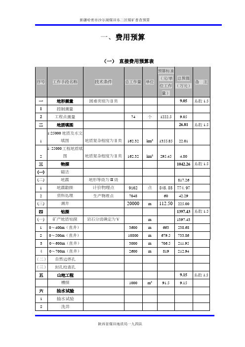新疆地质勘查预算