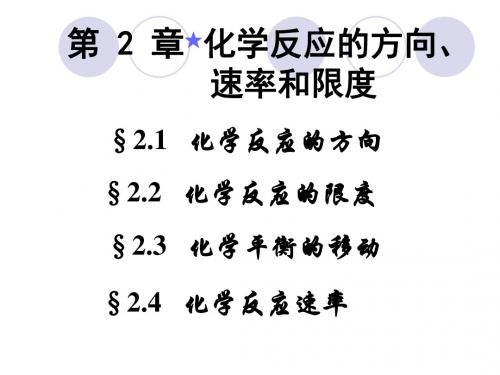 第二章化学反应的方向、速率和限度(1)