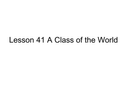 Lesson-41-A-Class-of-the-World