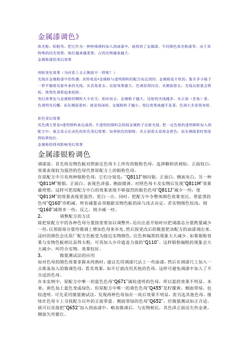 金属漆调色