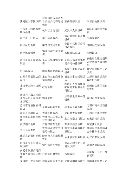 全国餐饮企业名录