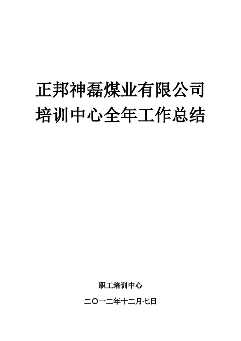 2013年培训工作总结