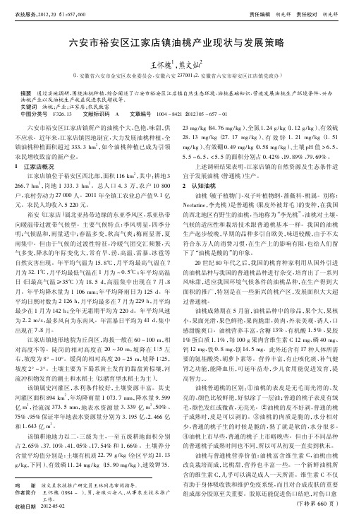 六安市裕安区江家店镇油桃产业现状与发展策略