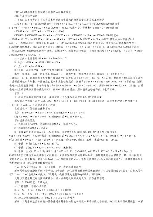 高考化学2009-2011年试题分类汇编解析12.pdf