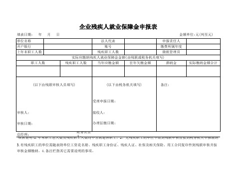 残疾人就业保障金申报表(1)